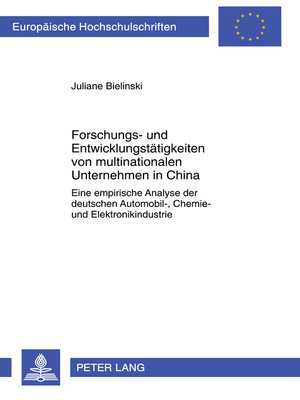 cover image of Forschungs- und Entwicklungstaetigkeiten von multinationalen Unternehmen in China